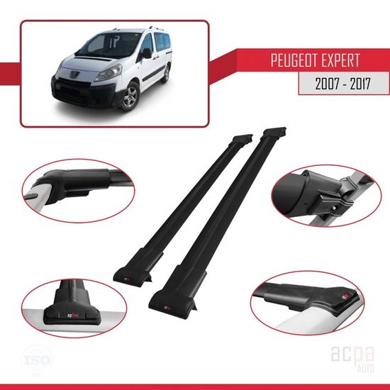 Zwarte Aluminium Stangen Compatible Avec Peugeot Expert Traveller