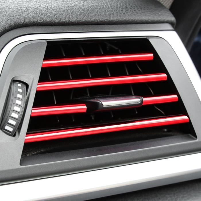 20 Bandes Décoratives Rouges Pour Bouches D'aération Voiture