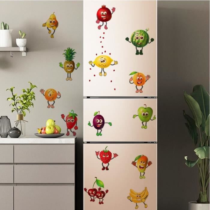 Stickers Muraux Cuisine Aliments Autocollants Muraux Mural Stickers Fruits  et Légumes pour Cuisine Frigo Chambre Enfants - Cdiscount Maison