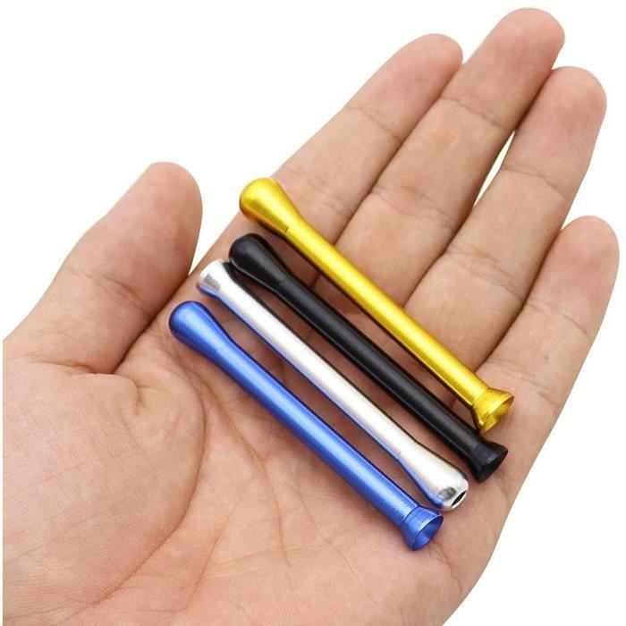 4 pièces pailles snorter 68mm paille à sniffer d'aluminium de 4 couleurs  portable métal paille à priser comme accessoire exquis po - Cdiscount Maison