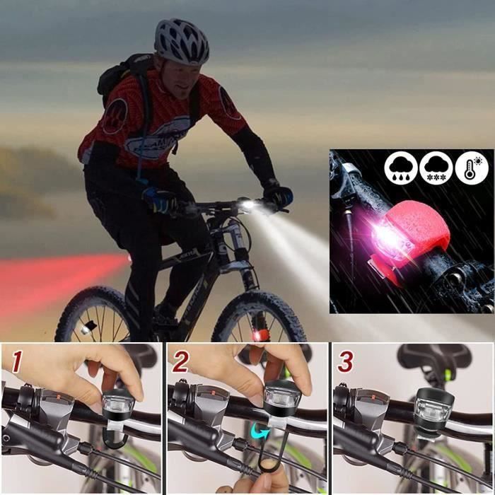 Lumière LED pour vélo,Lot de 6 lampes de serrage LED étanches à clipser en  silicone pour coureur,marcheurs (6 x lumière) - Cdiscount Sport