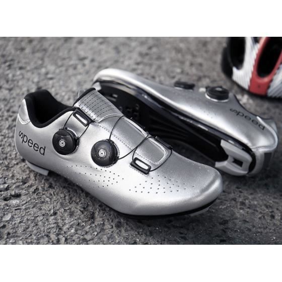 Chaussures Vélo Route TREER Pour Hommes Et Femmes - Compatibles SPD - Semelle Nylon Résistante, Tige Respirante - Confort Mémoire De Forme - Pour VTT, Route, Spinning - 9