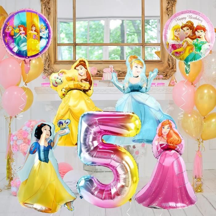 Ballon Anniversaire Princesse 5 Ans, 10 Pcs Princesse Décoration D