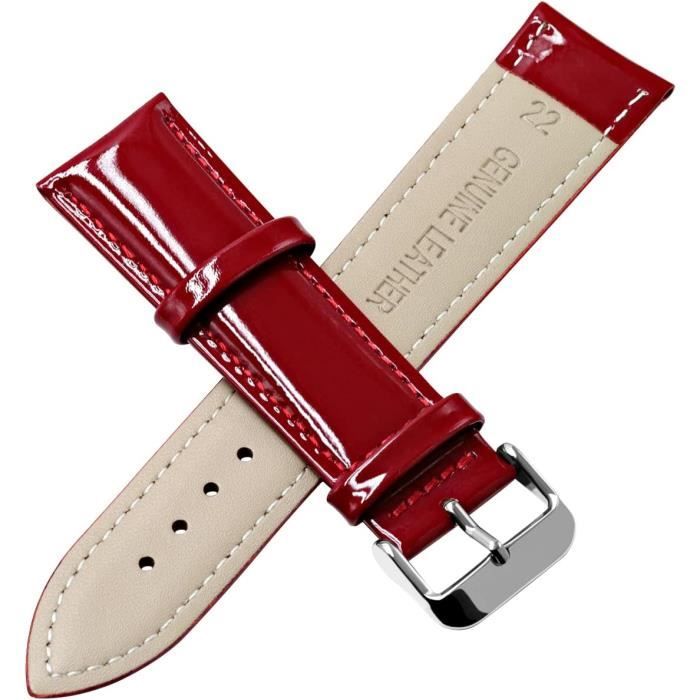 Chlikeyi Bracelet De Montre En Cuir Véritable, 10-22mm, Motif