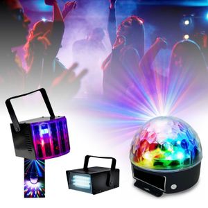 Ensemble De 3 Mini Effets De Lumière à LED Bluetooth Party Light Sound Noir Ibiza Kidz Party 5420047139054