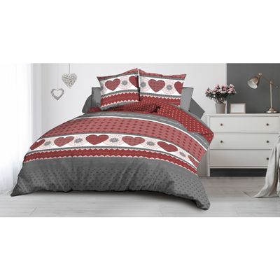 Parure De Lit Jules 160x200cm - Pur Coton 57 Fils - Drap Housse + Drap Plat + 2 Taies - Bleu Bloom