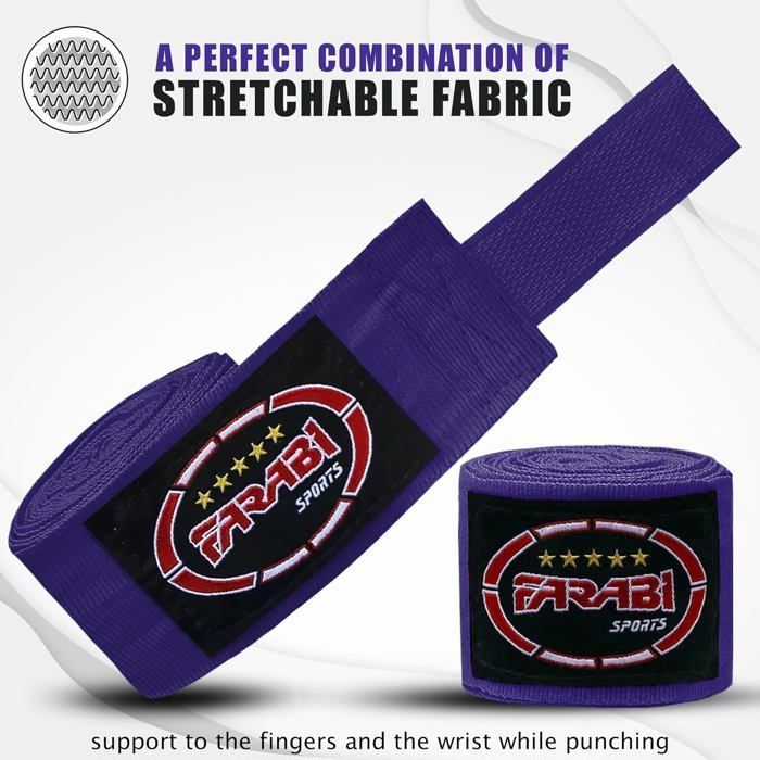 Bandages de Boxe - Farabi Sports - Enfants - Violet - Durables ...