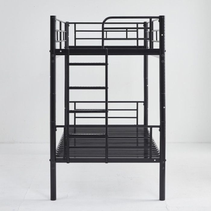 Lit mezzanine en métal noir avec bureau et étagères pour enfants Lit mezzanine en métal noir avec bureau et étagères pour enfants
