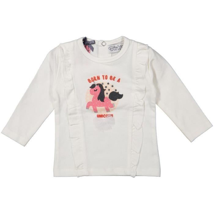 Bébé Fille Enfant Coton Licorne Haut chemisier à volants manches T-shirts Tees 2-7Y