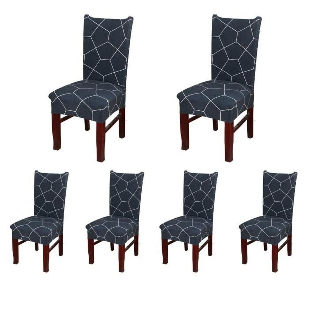 6PCS Housses De Chaise Stretch Housse Couverture de Chaise Extensibles