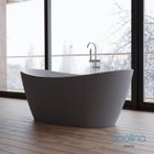 Baignoire semi-îlot - SPALINA - MINT 160 - Noir - 160x75cm - Acrylique renforcé
