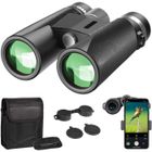 NICEFEEL Jumelles Adultes Puissante, 12x50 Jumelles Compactes HD BAK4 Prisme FMC Vision Nocturne pour l'Observation des Oiseaux, Camping, 17