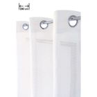 RIDEAUDISCOUNT Voilage Grande Largeur 280 x 180 cm à 14 Oeillets Fines Rayures Horizontales Tissées Blanc