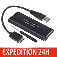 Adaptateur de boîtier externe USB 3.0 à M.2 NGFF SSD SATA Boîte de rangement