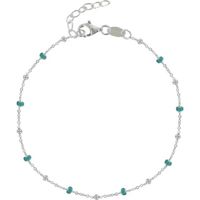 Bracelet Argent Perles Émaillées et Perles Argent - Turquoise - Les Poulettes Bijoux
