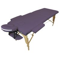 Table de massage pliante 2 zones en bois avec panneau Reiki + Accessoires et housse de transport - Violet - Vivezen