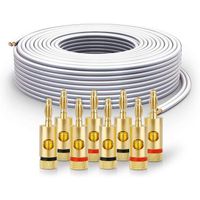 PureLink Cable d'enceinte SP061-030 2x2,5 mm² (99,9% de cuivre OFC, Fil toronne de 0,20 mm) Cable d'enceinte Hi-FI, 30 m, Bla