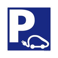 Panneau Parking Borne Chargement Voiture ÉlectriquePlastique PVC 1,5 mm250 x 250 mm 250 x 250 mm Plastique PVC 1,5 Mm