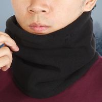 Hiver Tour de cou Homme Neck Warmer Thermique ajustable pour masque de masque pour extérieur - Noir