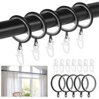 Lot de 30 Anneaux de Rideaux avec Pinces,Anneaux de Rideaux Métal 50 mm Anneaux Suspendus Crochets de Suspension pour tringles à Rideaux