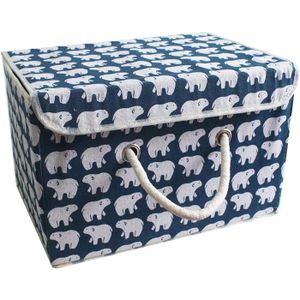 Organisateur Linge Jouets Boîtes De Rangement En Tissu Pliables 38x25x25 Cm - Panier Avec Couvercle Et Poignées Pour Vêtements, Jouets, Linge Boîte Coton Avec Poignées
