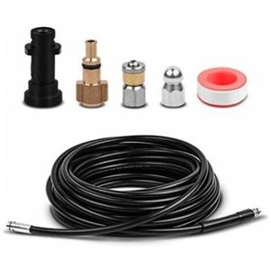 Tuyau De Débouchage Canalisations 15m Compatible Karcher K2-K7 - Avec 3 Adaptateurs, 2 Buses, Ruban Adhésif - 7