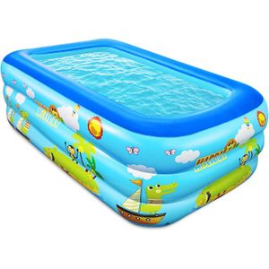 Piscine gonflable de 8/10 pieds, pataugeoire bleu pour la famille, piscine pour enfants, adolescents et adultes