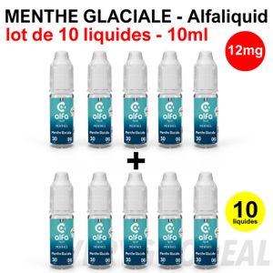 LIQUIDE Eliquid Menthe Glaciale 12mg lot de 10 liquides AL