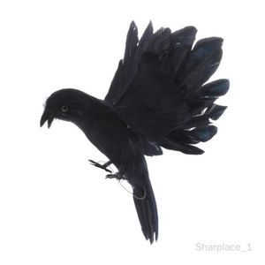 OBJET DÉCORATIF artificiel Corbeau Oiseaux Figurine Décor de Jardi