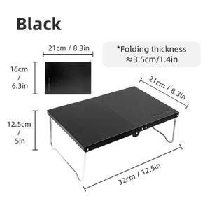 TABLE DE CAMPING noir - Mini table pliante portable ultralégère, ta