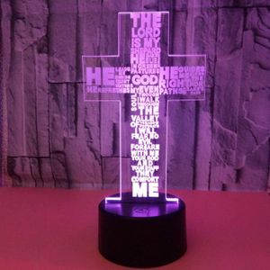 VEILLEUSE BÉBÉ Jésus Christ Croix Veilleuse Cadeau Créatif Décoration De Chambre De Lampe 3D, 7 Couleurs Led Lampe De Table De Bureau
