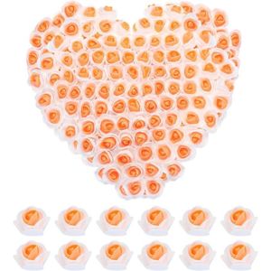FLEUR ARTIFICIELLE Artificielle Rose Fleur Têtes, Orange Pe Mini Faux
