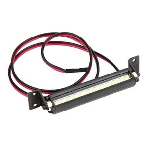 BARRES DE TOIT Accessoire de voiture RC Mini 12 LED Light Bar Roof Lamp Fit pour TRX-4 Scx10 1-10 4WD Crawler (Noir)
