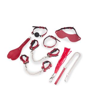 Coffret Fetish BDSM Soft Rouge – Accessoires Réglables Et Hypoallergéniques Pour Jeux Sensuels