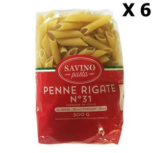 PENNE TORTI & AUTRES Lot 6x Pâtes Penne Rigate n°31 - Savino Pasta - pa