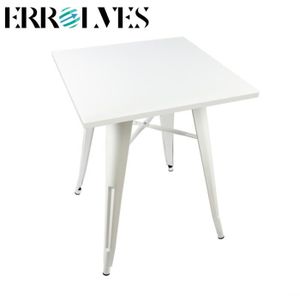 TABLE DE CUISINE  Table de salle à manger carrée ERROLVES - Blanc - Style Industriel