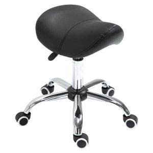 TABOURET Tabouret de massage HOMCOM - Tabouret selle ergonomique pivotant 360° - Hauteur réglable - Noir chromé