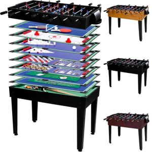 TABLE MULTI-JEUX Table de jeux multigame MAXSTORE - Noir - 15 jeux 