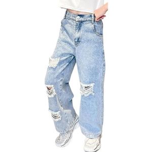 JEANS Enfants Filles Jeans Lâche Pantalon Droit Large Ja