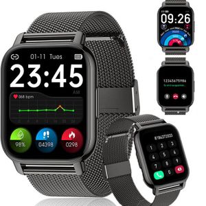 MONTRE CONNECTÉE Montre Connectée Femme Homme Bluetooth, 1,85'' Sport Smartwatch Tension Artérielle/SpO2/Sommeil Montre Intelligente pour Android