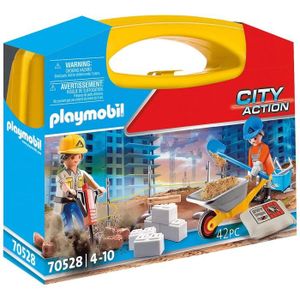 Atelier de chantier transportable - PLAYMOBIL 4043 - 2 personnages -  Nombreux outils de travaux - Cdiscount Jeux - Jouets