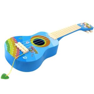 Jaune Batop Guitare Enfant 4 Cordes Mini Simulation Guitare Electrique Jouet de Guitare Electronique pour Enfant 3 Ans+ 