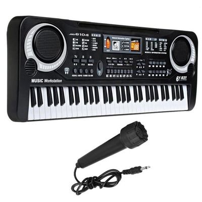 KIN ENFANT Synthetiseur Clavier à 61 touches jouet musical cadeau  électrique piano avec Microphone UE plug outil pédagogique préco