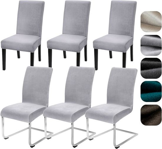 Lot De 6 Housses De Chaise Halloween Citrouille - Élasthanne Extensible, Lavable, Décor Automne