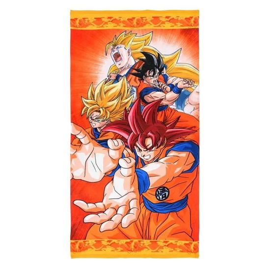 Serviette De Plage Dragon Ball Z – Son Goku – 70x140 Cm – Impression Fan Art