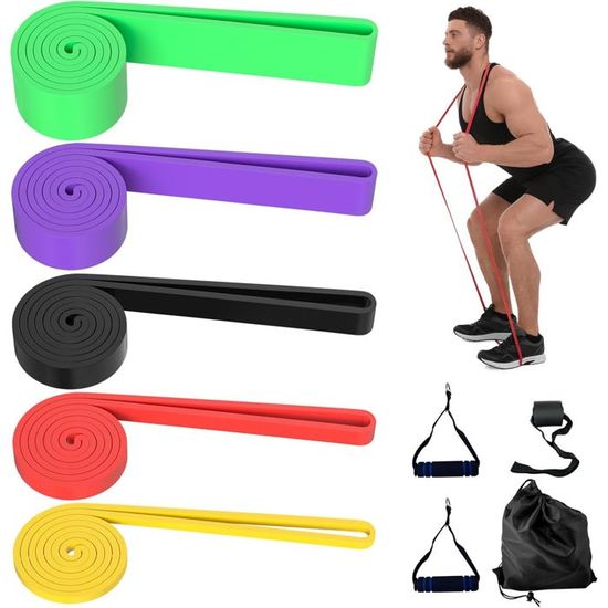 Bandes D’assistance à La Traction – 4 Bandes De Résistance Réglable – Pour Tractions, Musculation à Domicile