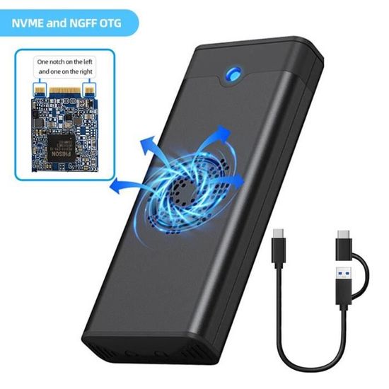 Boîtier SSD .2 NVe .2 avec Transission 10 Gbit/s, Adaptateur de