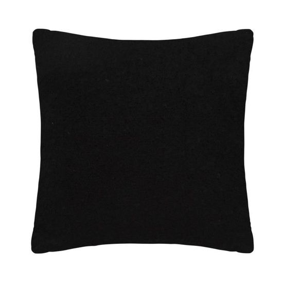 Coussin Déhoussable Douceur D'Intérieur - 45x45 Cm, Jacquard Chenillé Noir, Fermeture éclair, Lavable 30°C