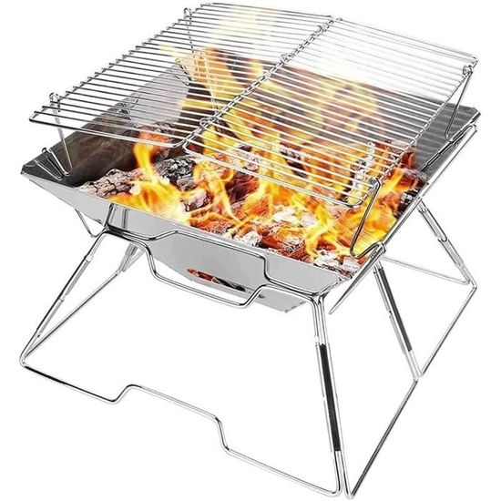 QF23093-Barbecues pliables extérieurs en acier inoxydable pour barbecue