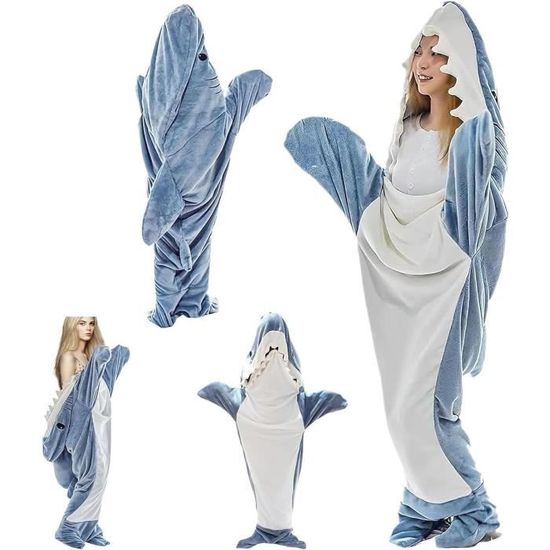 Couverture à Capuche Requin Pour Adulte - Déglingue Super Douce - Costume De Requin Portable - Cadeau Drôle